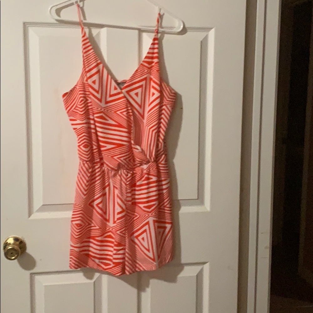 red and White romper